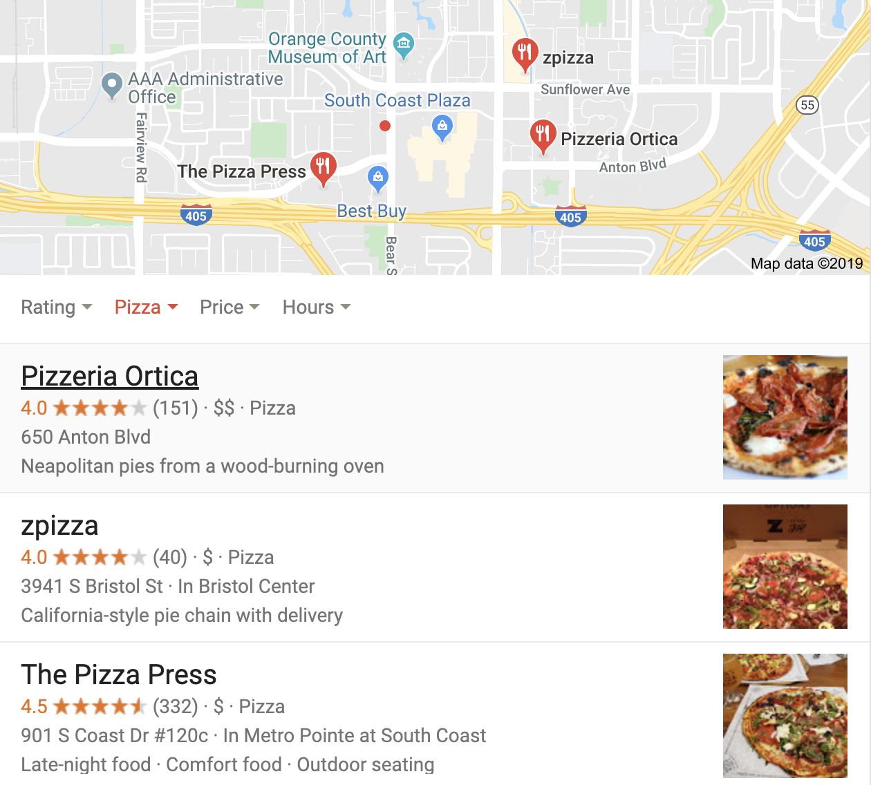 Google Map Pack - Local Search Intent